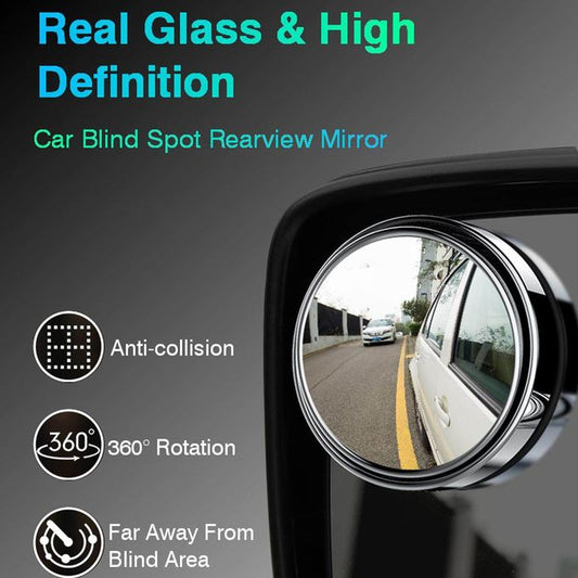 2pcs Round Blind Spot Mirrors – Wide-Angle Convex Safety Mirrors