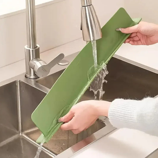 Silicone Sink Splash Guard with Suction | Flexible Water Splash Stopper for Kitchen & Bathroom – 12 Inch
