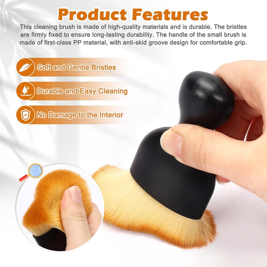 Car Interior Cleaning & Detailing Brush with Soft Bristles – Multi-Purpose Dust Cleaning Tool