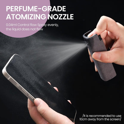 Mobile Phone Screen Cleaner | Portable Spray & Microfiber Wipe | Dust & Smudge Removal