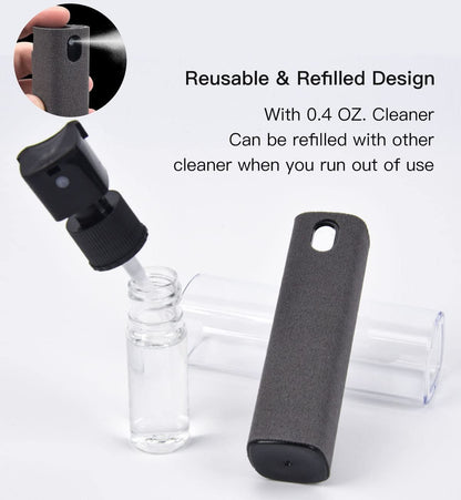 Mobile Phone Screen Cleaner | Portable Spray & Microfiber Wipe | Dust & Smudge Removal