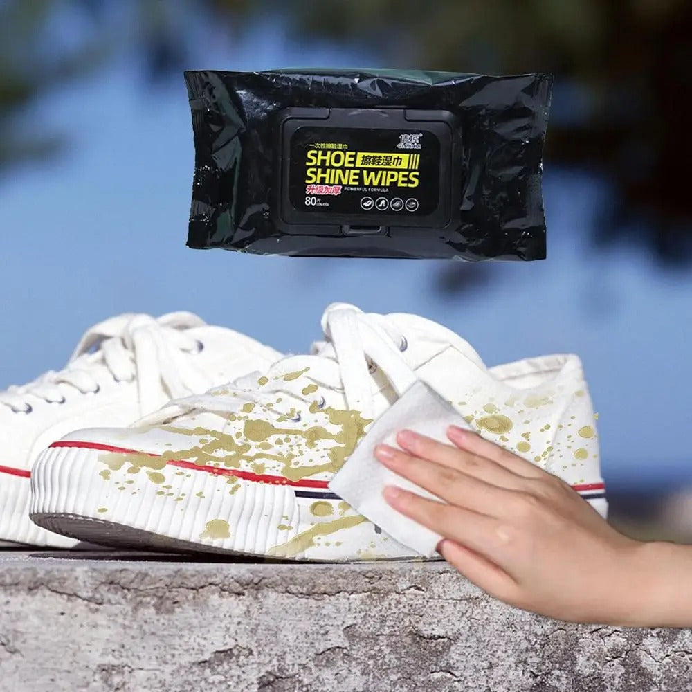Shoe Wipes | 80 Pcs Instant Cleaner | Quick Dirt & Stain Removal