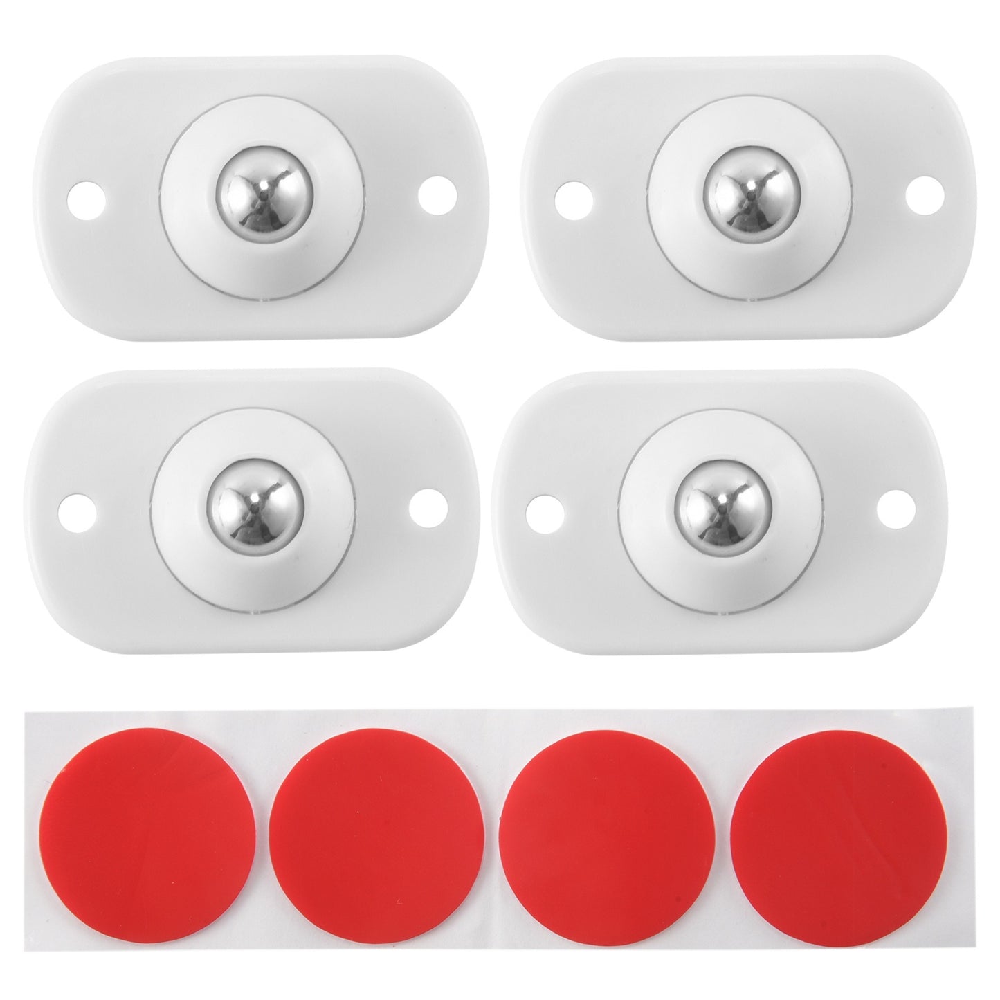 Mini Furniture Mover Wheels | Set of 4 | 360° Rotating Stainless Steel Casters | Self-Adhesive