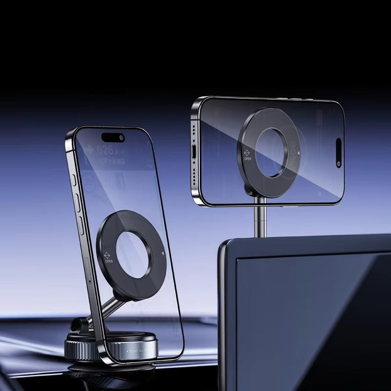Magnetic 360° Car Phone Holder – Strong Suction & Adjustable Viewing