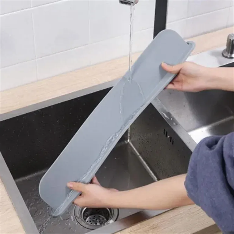 Silicone Sink Splash Guard with Suction | Flexible Water Splash Stopper for Kitchen & Bathroom – 12 Inch