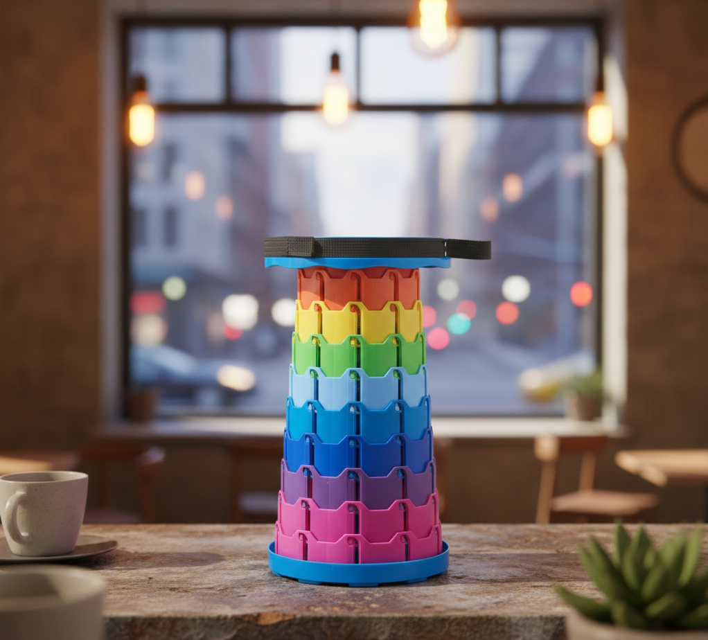 Portable Telescopic Stool | Lightweight Collapsible Folding Seat | Adjustable Height