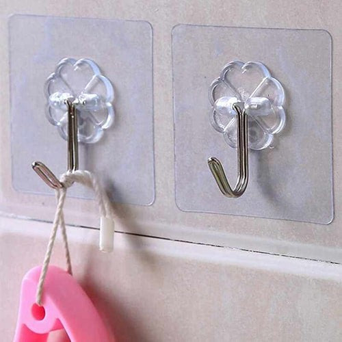 Transparent Self-Adhesive Wall Hooks | Strong Hold, No Drill, Damage-Free Hanging