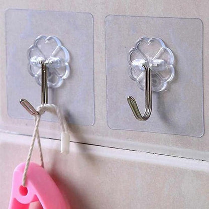Transparent Self-Adhesive Wall Hooks | Strong Hold, No Drill, Damage-Free Hanging