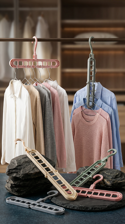 Multipurpose 9-Hole Space-Saving Hanger | 360° Rotatable