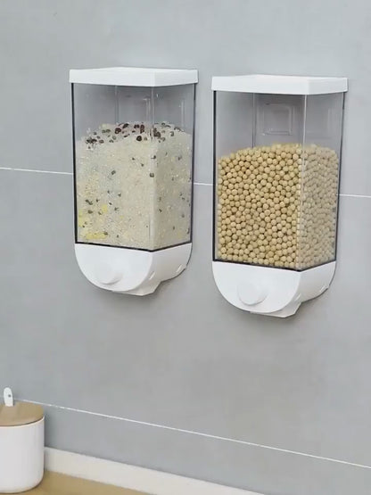 1500ml Grain Dispenser | Wall-Mounted Rice & Dry Food Storage Container