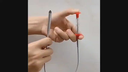Metal Flexible 60cm Wire Brush Drain Cleaner | Sink, Sewer & Pipe Dredging Tool | Clog Remover
